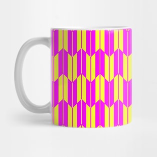 PINK YELLOW BROWN YABANE MOTIFS Antique Japanese Arrow Pattern Mug